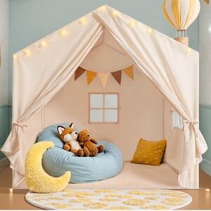 BRAND NEW Beige Large Kids Play Tent (open box)